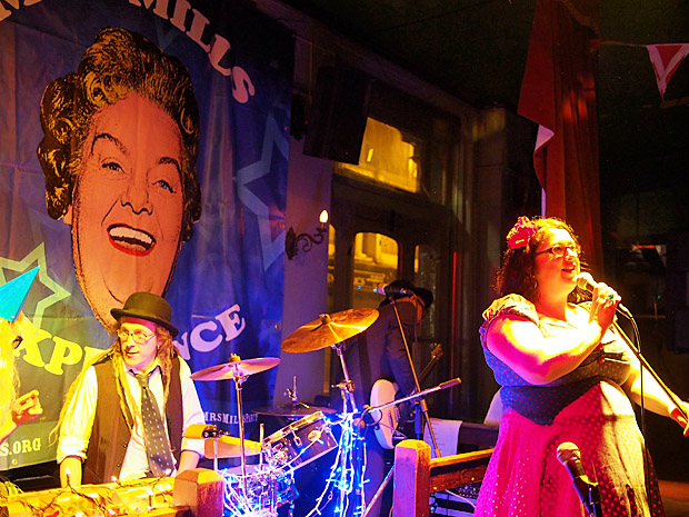 Music hall mayhem on the dancefloor with The Mrs Mills Experience at the Brixton Dogstar, London SW9, 30th June 2012