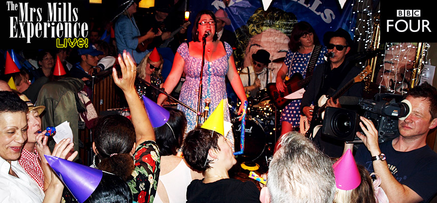 The Mrs Mills Experience, a London based tribute band Mrs Gladys Mills, pianist extraordinaire
